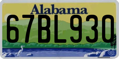 AL license plate 67BL930
