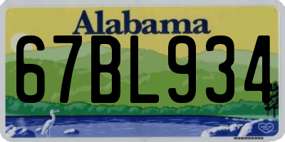 AL license plate 67BL934