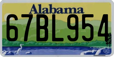 AL license plate 67BL954