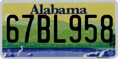 AL license plate 67BL958