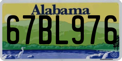 AL license plate 67BL976
