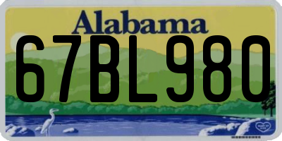 AL license plate 67BL980
