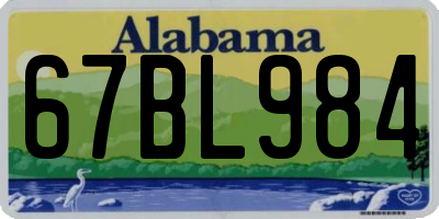 AL license plate 67BL984