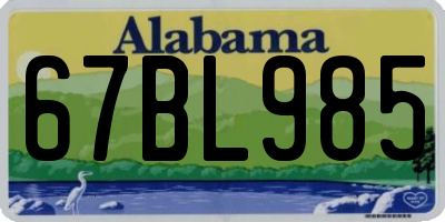 AL license plate 67BL985