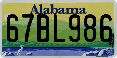 AL license plate 67BL986