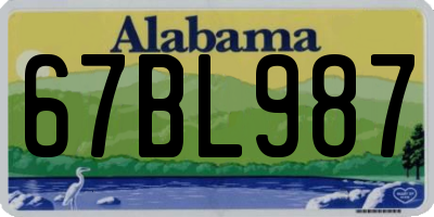 AL license plate 67BL987