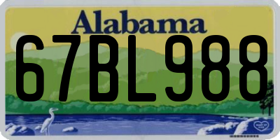AL license plate 67BL988