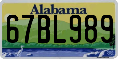AL license plate 67BL989