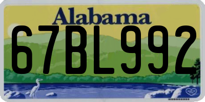 AL license plate 67BL992