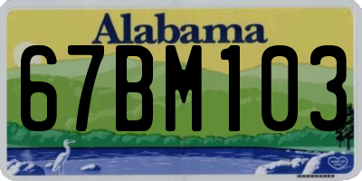 AL license plate 67BM103