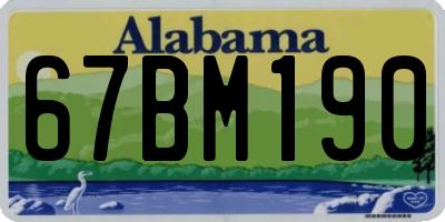 AL license plate 67BM190