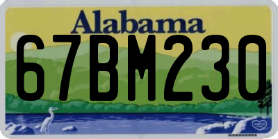 AL license plate 67BM230