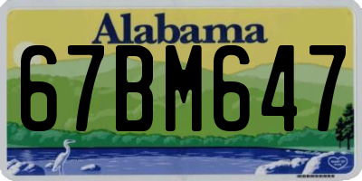 AL license plate 67BM647