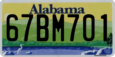 AL license plate 67BM701