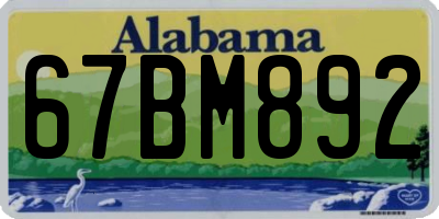 AL license plate 67BM892