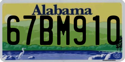 AL license plate 67BM910