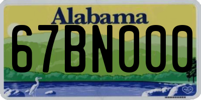 AL license plate 67BN000