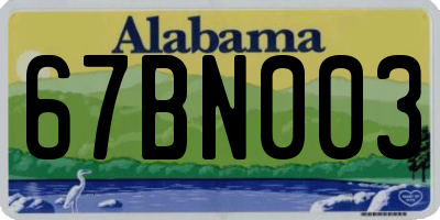 AL license plate 67BN003