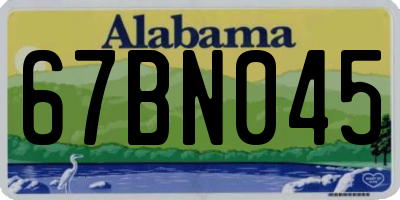 AL license plate 67BN045