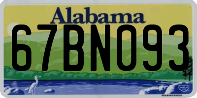 AL license plate 67BN093