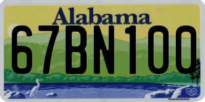 AL license plate 67BN100