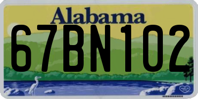 AL license plate 67BN102