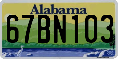 AL license plate 67BN103