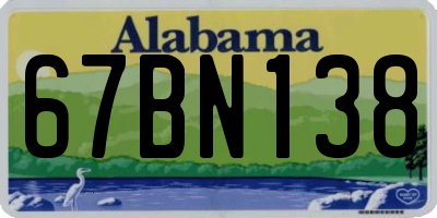 AL license plate 67BN138