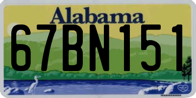 AL license plate 67BN151