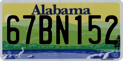 AL license plate 67BN152