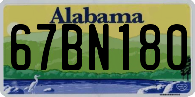 AL license plate 67BN180