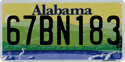 AL license plate 67BN183
