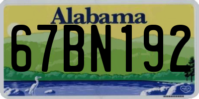 AL license plate 67BN192
