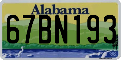 AL license plate 67BN193