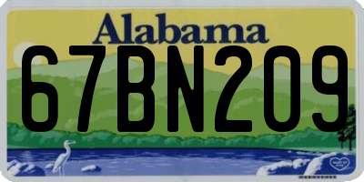 AL license plate 67BN209