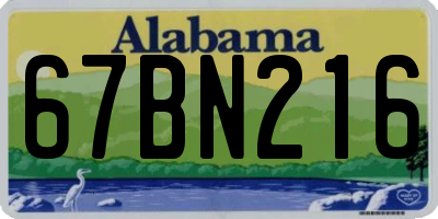 AL license plate 67BN216