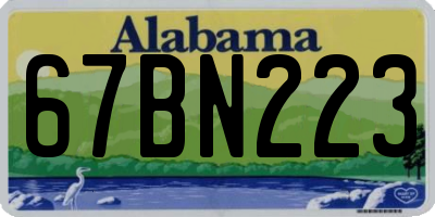 AL license plate 67BN223