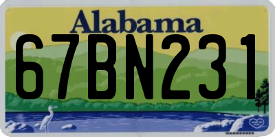 AL license plate 67BN231