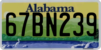 AL license plate 67BN239