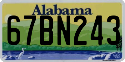 AL license plate 67BN243