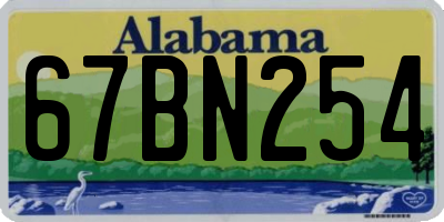 AL license plate 67BN254