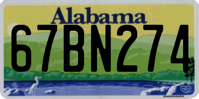 AL license plate 67BN274