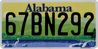 AL license plate 67BN292