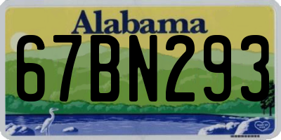 AL license plate 67BN293