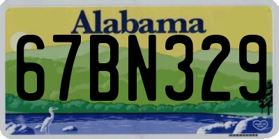 AL license plate 67BN329