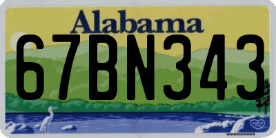 AL license plate 67BN343