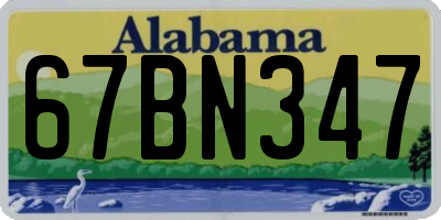 AL license plate 67BN347