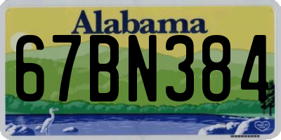 AL license plate 67BN384