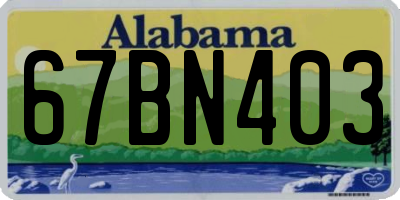 AL license plate 67BN403