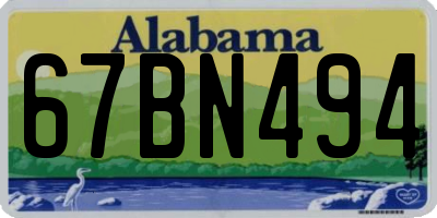 AL license plate 67BN494